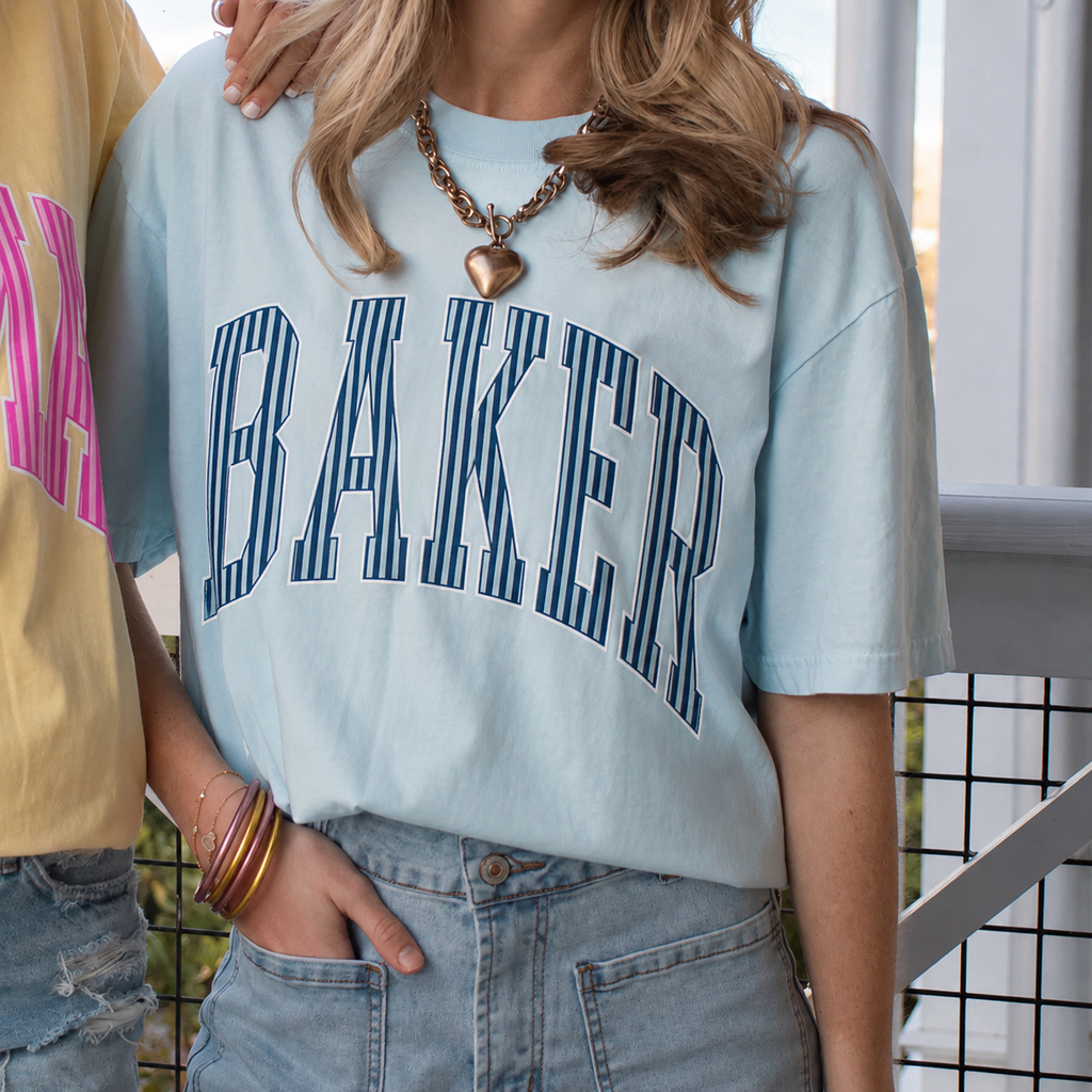 BAKER PINSTRIPE GRAPHIC TEE