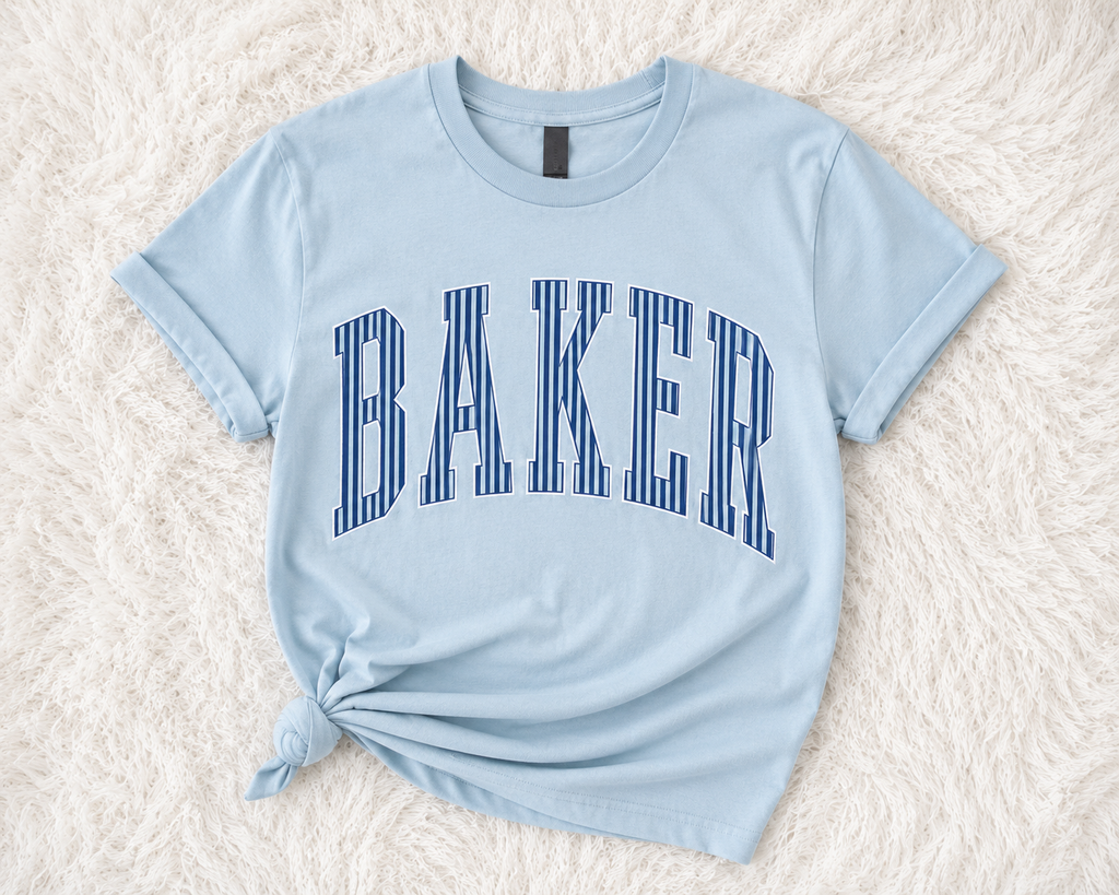 BAKER PINSTRIPE GRAPHIC TEE
